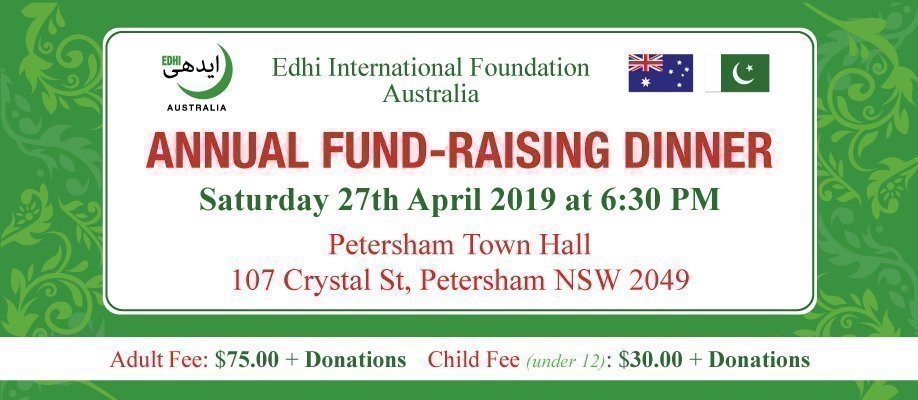 Annual Fund-Raising Dinner - Edhi International Foundation Australia